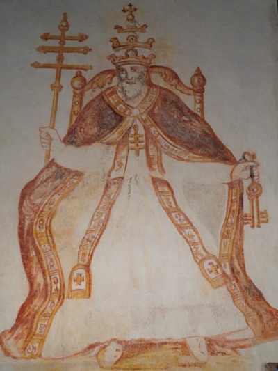 Pintura Mural de San Pedro en la iglesia de Valdenoceda